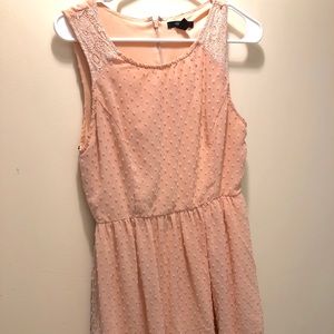 Medium Forever 21 peach/coral polka dot dress